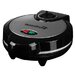 Aparat waffe Hausberg HB-3562NG, 1300 W, 4 compartimente, carcasa din Inox, Negru